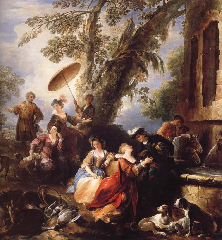 Parrocel, Joseph The Return from the Hunt France oil painting art